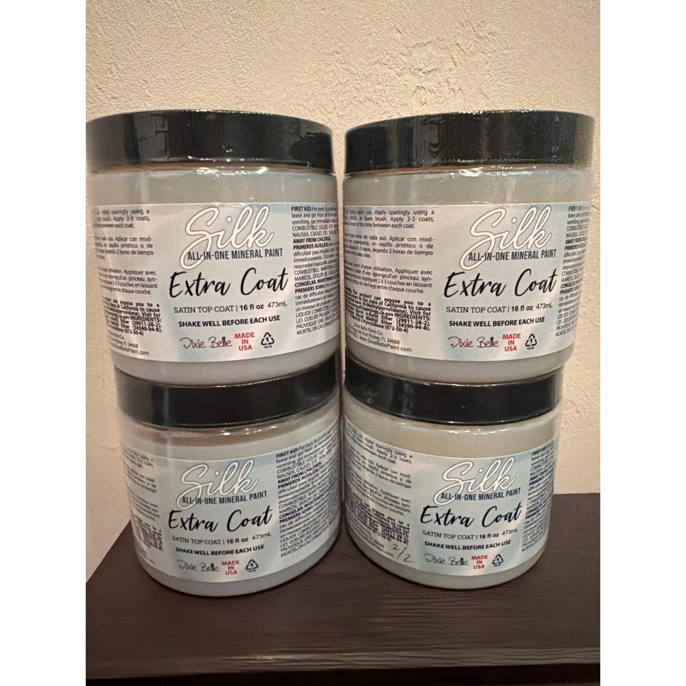 Dixie Belle Silk All-In-One Mineral Paint Extra Coat Satin Top Coat 16oz 4 left